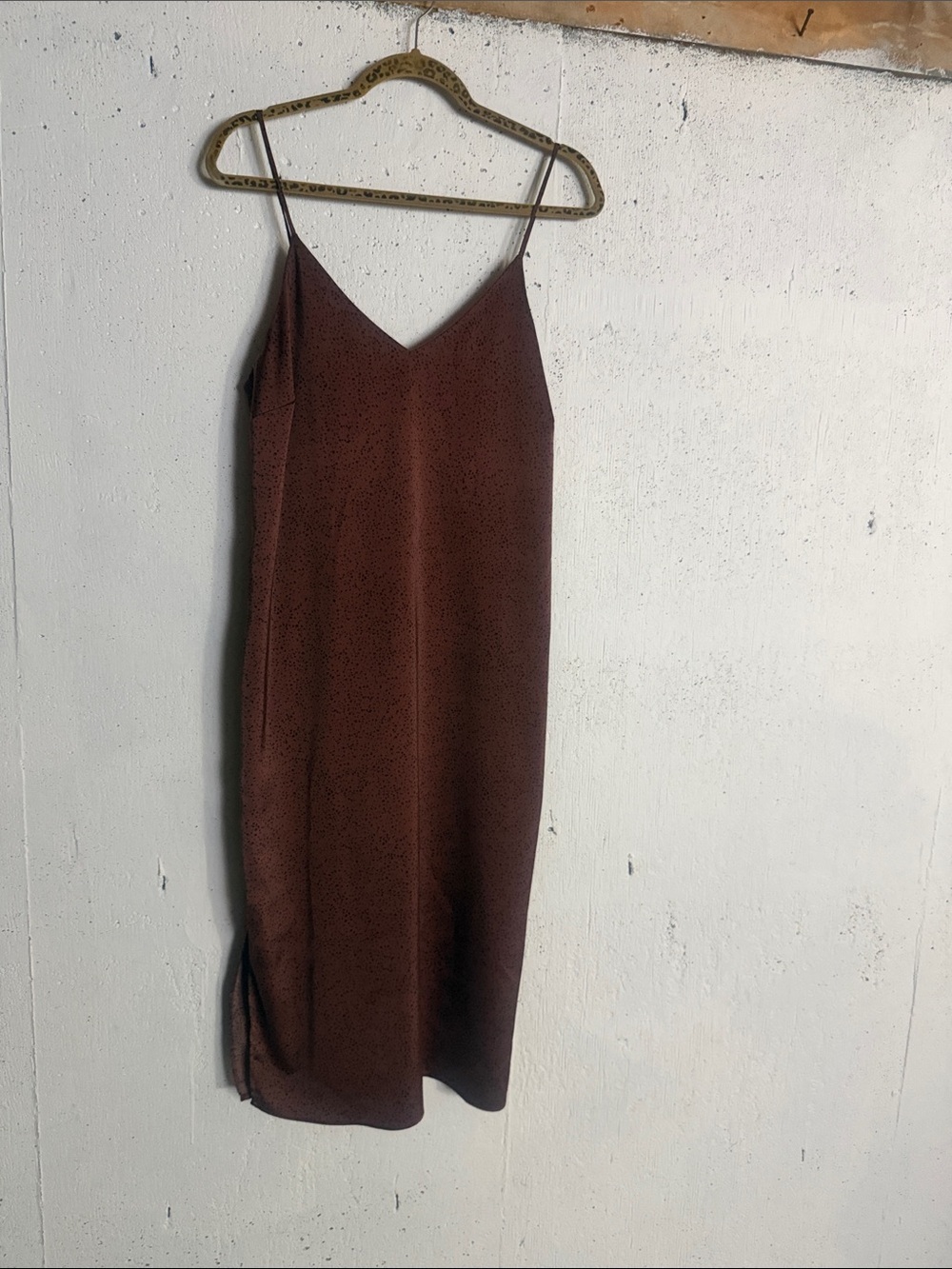 Reitmans Sleek Brown Satin Slip Dress - Picture 9 of 15